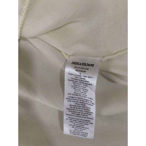 Zadig & Voltaire Women’s Dress Rhuya Deluxe Cream Lace Chiffon Crochet Small - Picture 10 of 10